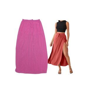 Halara Breezeful High Waisted Tie Front Split Flowy 2-in-1 Maxi Skirt Sz Medium